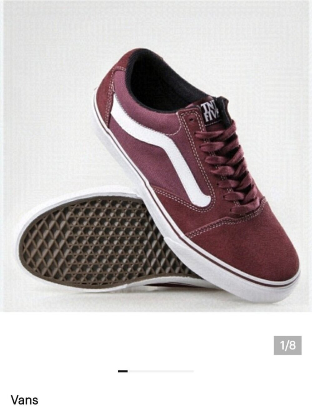 VANS Old Skool Maroon and White  Sneakers youth size 4